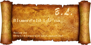 Blumenfeld Léna névjegykártya
